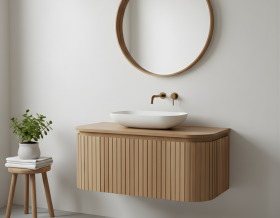 Modulo Sospeso da Bagno ROVERE NATURALE 427 con 4 Cassetti