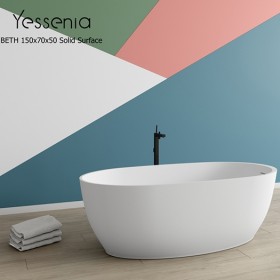 BETH Vasca da bagno indipendente Solid Surface Design - 150cm