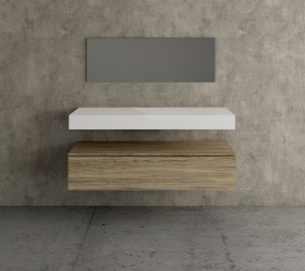 Modulo Sospeso da Bagno ROVERE NATURALE 441 con 1 Cassetto