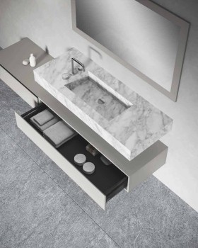 Modulo Sospeso da Bagno ROVERE NATURALE 446 con 3 Cassetti