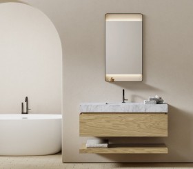 Set mobile e lavabo in Hi-Macs® | 1 cassetti - 50114