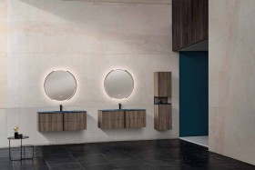 Modulo Sospeso da Bagno ROVERE NATURALE 471 con 2 Cassetti