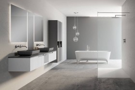 Modulo Sospeso da Bagno ROVERE NATURALE 427 con 4 Cassetti