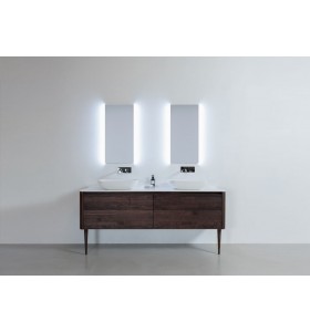 Mobile da bagno MDF 536 con 4 cassetti + Top in Corian con 2 lavabi  