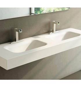 Top Bagno in Corian® con Doppio lavabo NEVADA  