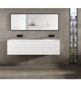 Mobile da bagno MDF 570 con 6 cassetti + Top in Corian con 2 lavabo 