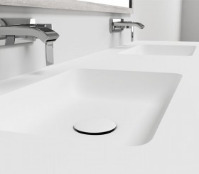 Top Bagno in Corian® con Doppio lavabo TORONTO 
