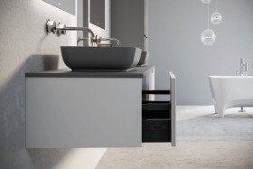 Modulo Sospeso da Bagno ROVERE NATURALE 427 con 4 Cassetti