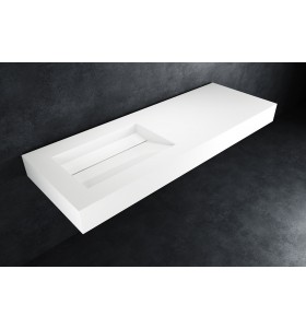 Alabama - Lavabo sospeso in Hi-Macs® | Alpine White