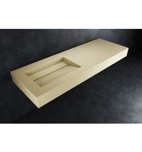 Alabama - Lavabo sospeso in Hi-Macs® | Babylon Beige