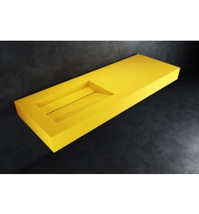 Alabama - Lavabo sospeso in Hi-Macs® | Banana
