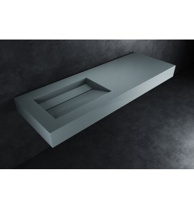 Alabama - Lavabo sospeso in Hi-Macs® | Concrete Grey