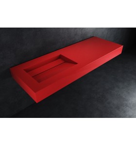 Alabama - Lavabo sospeso in Hi-Macs® | Fiery Red