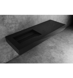 Alabama - Lavabo sospeso in Hi-Macs® | Intense Ultra Black