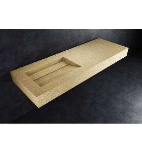 Alabama - Lavabo sospeso in Hi-Macs® | Peanut Butter