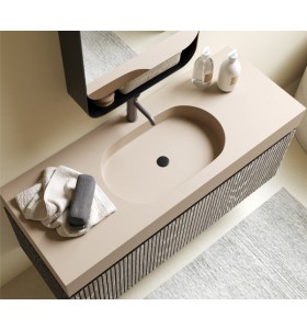 Set mobile 3D e lavabo in Hi-Macs® | 2 cassetti - 50115 