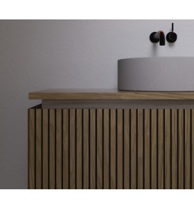 Mobile sospeso in rovere effetto 3D | 2 Cassetti + 2 Interni | 250111