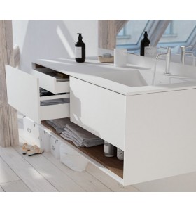 Mobile da bagno MDF 506 con 3 cassetti + Top in Corian con 1 lavabo 