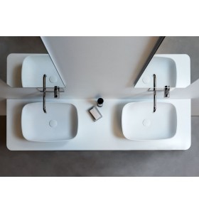 Mobile da bagno MDF 536 con 4 cassetti + Top in Corian con 2 lavabi  