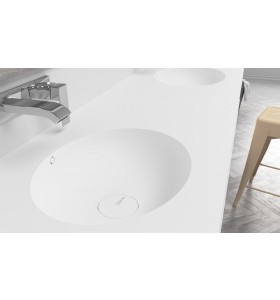 Top Bagno in Corian® con Doppio lavabo OVAL 