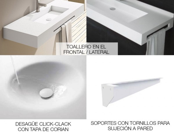 LAVABO DE CORIAN® AREA OPCIONES