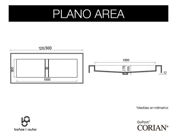 LAVABO DE CORIAN® AREA PLANO