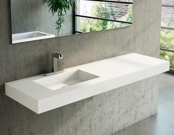 LAVABO DE CORIAN® SQUARE SENO IZQUIERDA